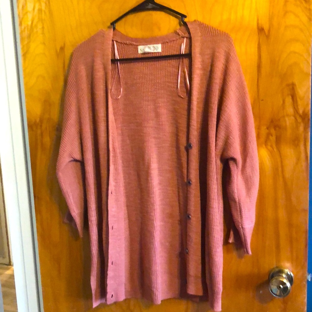 Pink Rose Button Down Cardigan